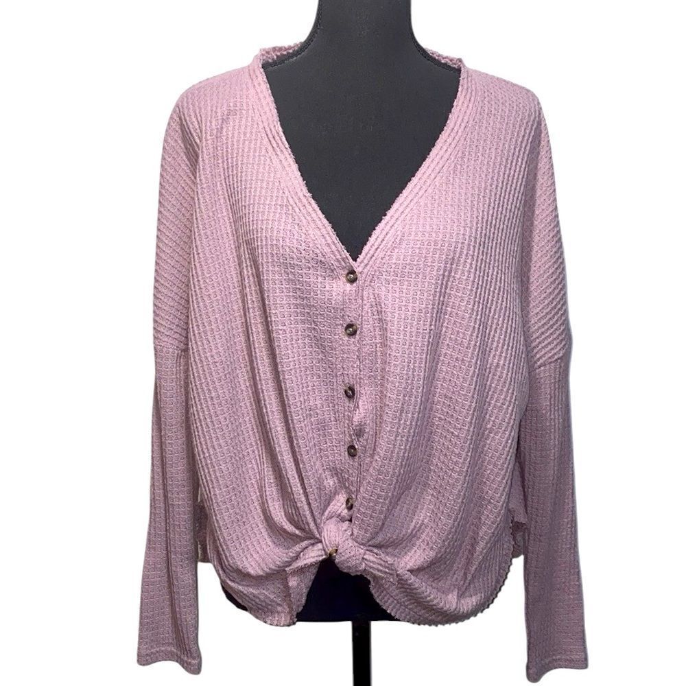 OUT FROM UNDER Waffle Thermal URBAN OUTFITTERS Casual Top - Picture 3 of 7